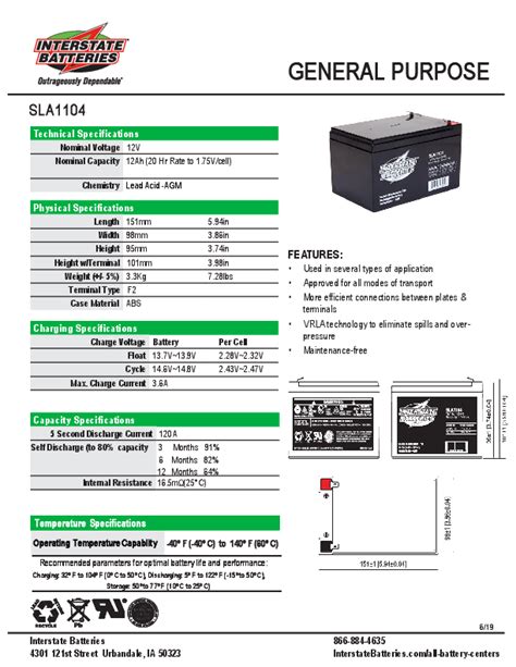 Battery Spec Sheet