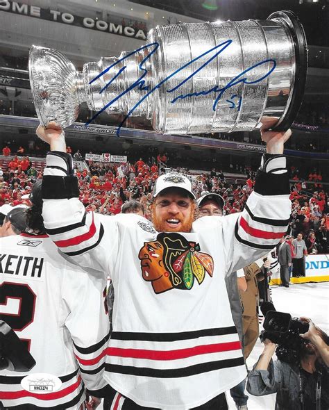 Brian Campbell with the Chicago Blackhawks celebrating the Stanley Cup