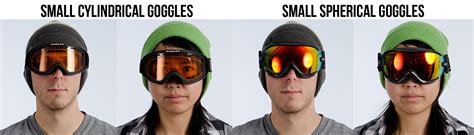 Different sizes of ski goggles
