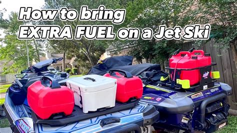 Fuel stabilizer being added to a jet ski fuel tank