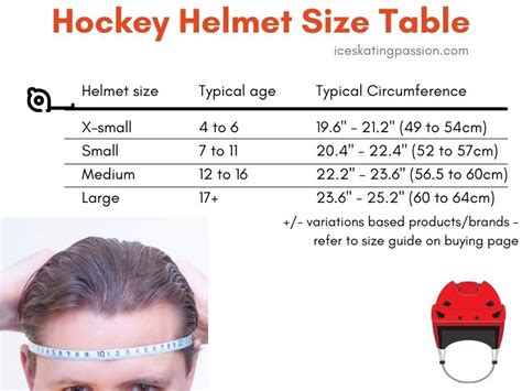 Hockey Helmet Sizing Guide