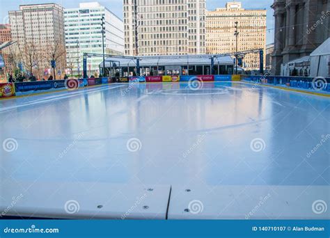 Ice Skating Rink at Dilworth Park with City Hall in the background