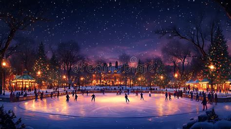 Ice Skating Rink at Night
