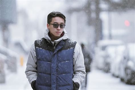 Man wearing winter sunglasses