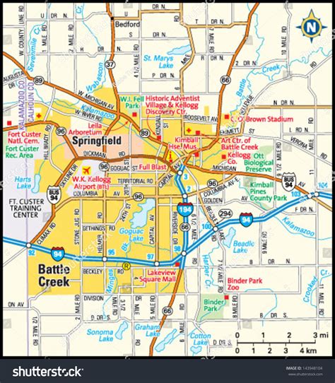 Map of Battle Creek, Michigan