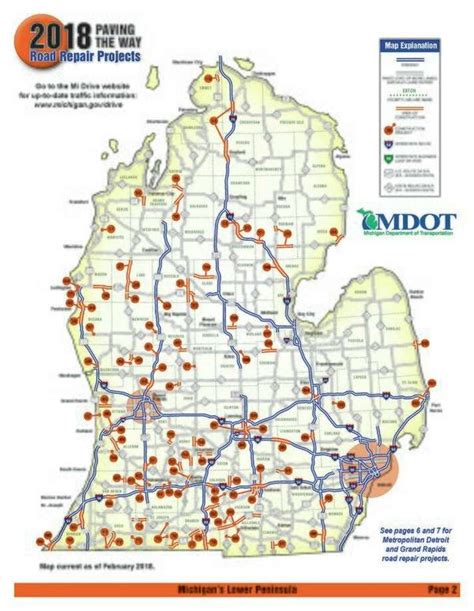Map of MDOT Carpool Lots in Michigan