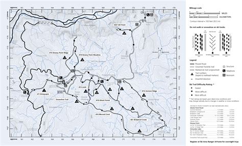 Map of Ostrander Ski Hut Routes