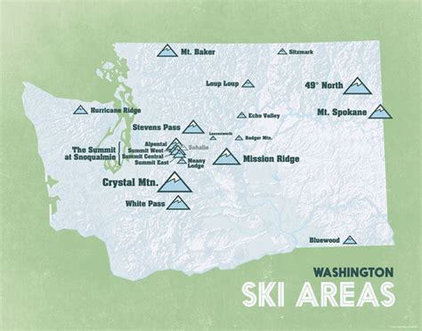 Map of ski areas in Washington State