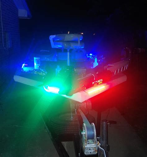 Navigation lights on a bass boat