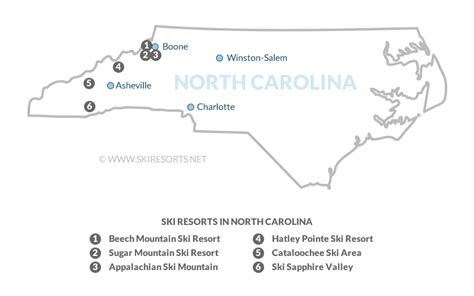 North Carolina Ski Resorts Map