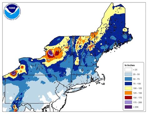 Northeast Snowfall Map