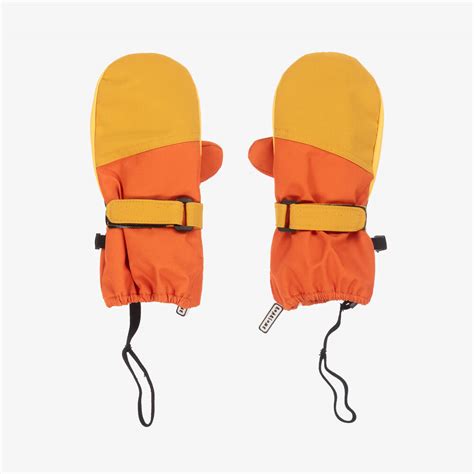 Orange Ski Mittens