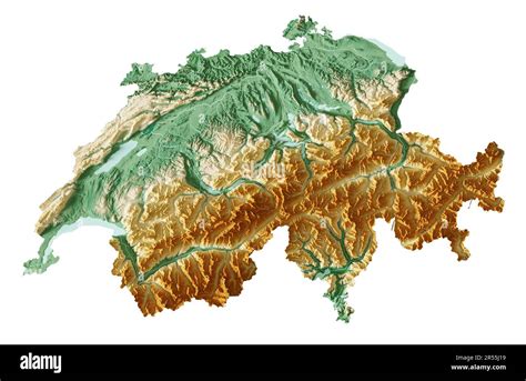 Relief map of Switzerland