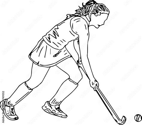 Sketch of woman field hockey player, 1906