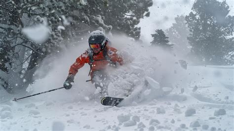 Skier in deep powder