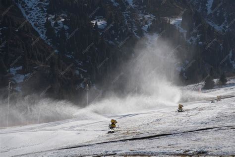 Snow guns at ski resort