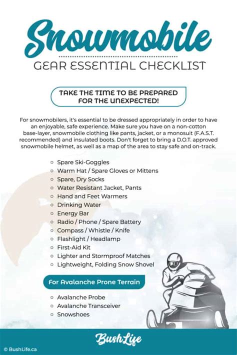Snowmobile Avalanche Gear Checklist