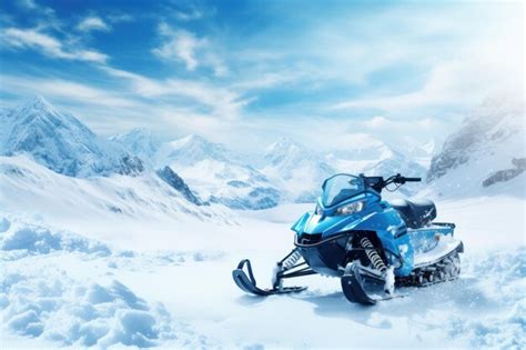 Snowmobile in Mountains