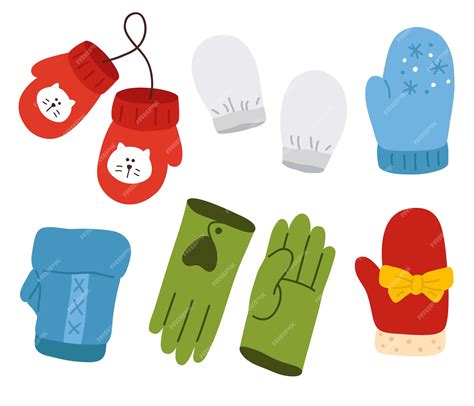 Various winter gloves