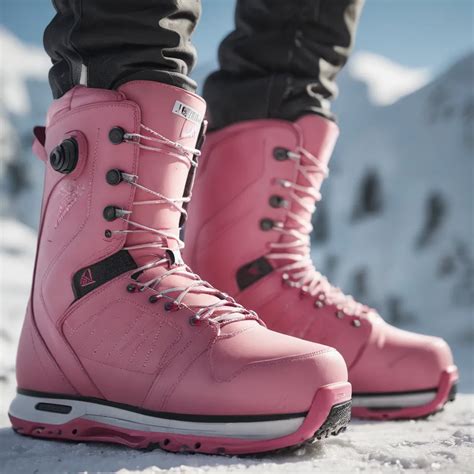 Woman in Pink Snowboard Boots