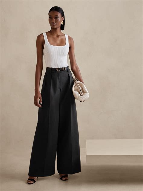 Women wearing wide leg pants